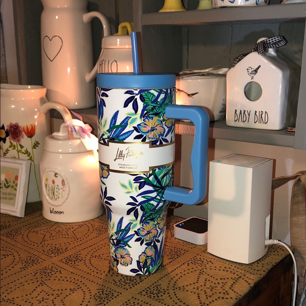 Lilly Pulitzer Stainless Steel 40oz Tumbler with Handle/Straw